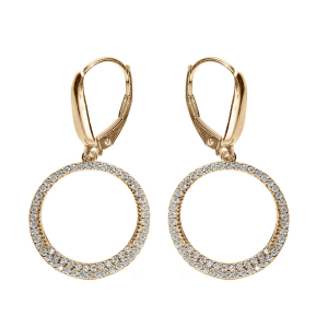 BOUCLES D'OREILLES DORMEUSE ARGENT DORÉ CERCLE EVIDÉ OXYDES BLANCS