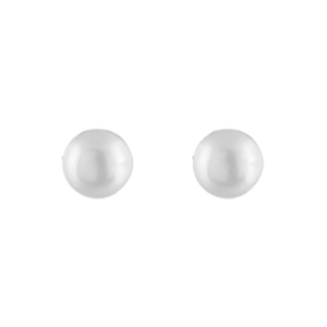 BOUCLES D'OREILLES TIGE ARGENT RHODIÉ PERLE DE CULTURE D'EAU DOUCE BOUTON BLANC 4,5MM