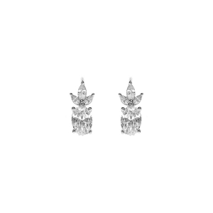 BOUCLES D'OREILLES DORMEUSE ARGENT RHODIÉ OXYDES BLANCS