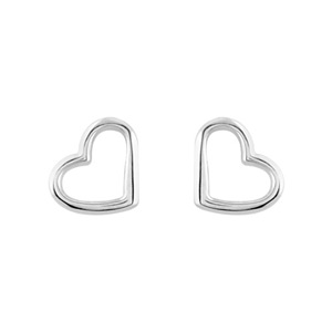 BOUCLES D'OREILLES ARGENT TIGE COEUR DECOUPE