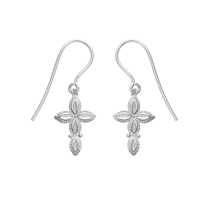BOUCLES D'OREILLES ARGENT PLATINÉ  15X 10MM