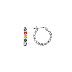CRÉOLES ARGENT RHODIÉ OXYDES MULTI COULEURS