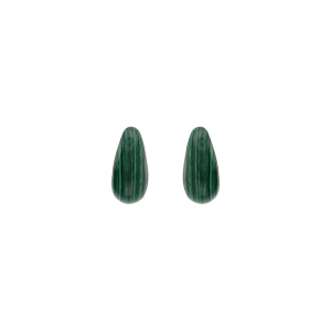 BOUCLES D'OREILLES TIGE ARGENT DORÉ GOUTTE EN VERRE MALACHITE IMITATION