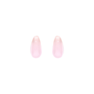 BOUCLES D'OREILLES TIGE ARGENT DORÉ GOUTTE EN VERRE ROSE