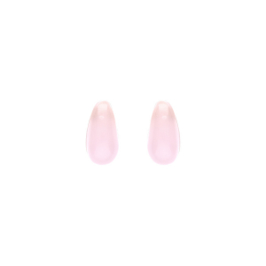 BOUCLES D'OREILLES TIGE ARGENT RHODIÉ GOUTTE EN VERRE ROSE