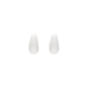 BOUCLES D'OREILLES TIGE ARGENT RHODIÉ GOUTTE EN VERRE BLANC