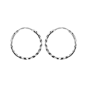 CREOLE ARGENT RHODIÉ 20MM FIL DIAMANTEE 1,5MM