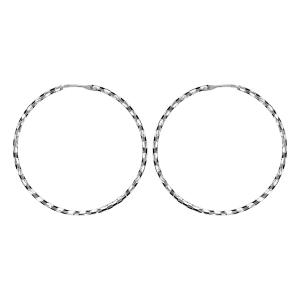 CREOLE ARGENT RHODIÉ 35MM FIL DIAMANTEE 1,5MM