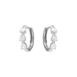 CRÉOLES ARGENT RHODIÉ ARTICULÉE 3 OXYDES BLANCS