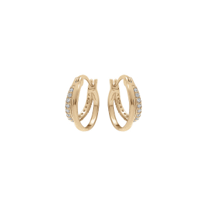 BOUCLES D'OREILLES ARGENT DORÉ OXYDES BLANCS