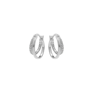 BOUCLES D'OREILLES ARGENT RHODIÉ OXYDES BLANCS