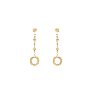 BOUCLES D'OREILLES TIGE ARGENT DORÉ PENDANTE CERCLE