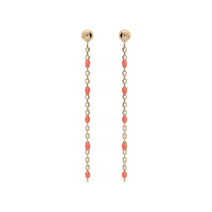 BOUCLES D'OREILLES TIGE ARGENT RHODIÉ DORE OLIVES RÉSINE ROSE