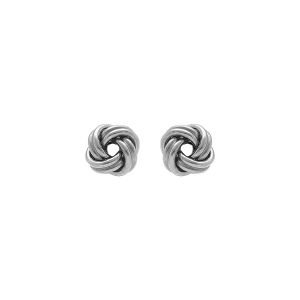 BOUCLES D'OREILLES TIGE ARGENT RHODIÉ NOEUD D'AMOUR 7MM