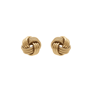 BOUCLES D'OREILLES TIGE ARGENT DORÉ  NOEUR D'AMOUR 10.5 mm
