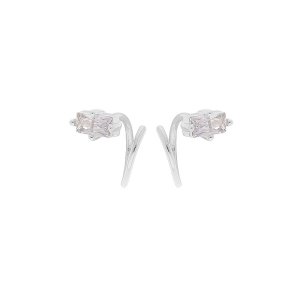 BOUCLES D'OREILLES ARGENT RHODIÉ ENROULEE OXYDE BLANC
