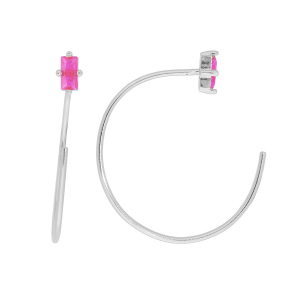 BOUCLES D'OREILLES ARGENT RHODIÉ ENROULEE OXYDE ROSE