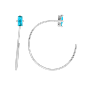 BOUCLES D'OREILLES ARGENT RHODIÉ ENROULEE OXYDE BLEU CIEL