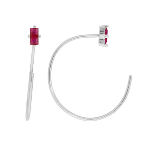 BOUCLES D'OREILLES ARGENT RHODIÉ ENROULEE OXYDE ROUGE