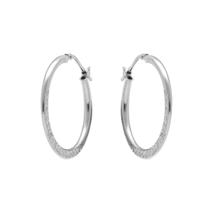CRÉOLES ARGENT RHODIÉ 20MM MOTIF MARTELÉ