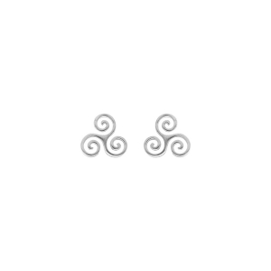 BOUCLES D'OREILLES TIGE ARGENT RHODIÉ TRISKEL 10MM