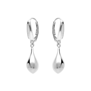 BOUCLES D'OREILLES ARGENT RHODIÉ DORMEUSE GOUTTE