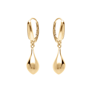 BOUCLES D'OREILLES ARGENT DORÉ DORMEUSE GOUTTE