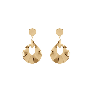 BOUCLES D'OREILLES TIGE ARGENT DORÉ PENDANTE FORME GEOMETRIQUE 40+5CM