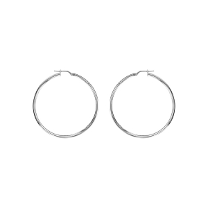 CREOLE ARGENT RHODIÉ ONDULEES 30MM