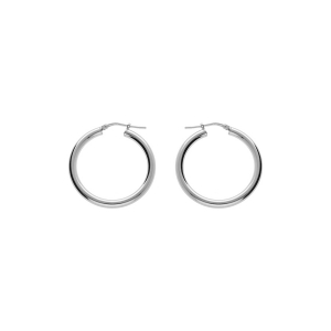 CREOLE ARGENT RHODIÉ TUBE 3MM DIAM 30MM