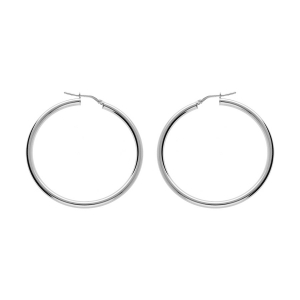 CREOLE ARGENT RHODIÉ TUBE 3MM DIAM 45MM