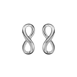 BOUCLES D'OREILLES TIGE ARGENT RHODIÉ INFINI LISSE PETIT MODELE