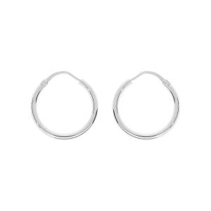 CRÉOLES ARGENT FIL ROND 2MM DIAM 20 MM