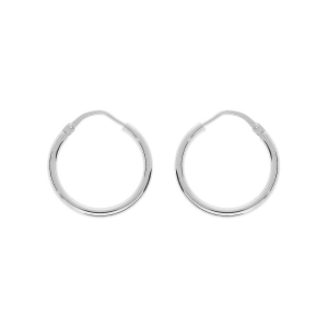 CRÉOLES ARGENT RHODIÉ FIL ROND 2MM  DIAM 20MM