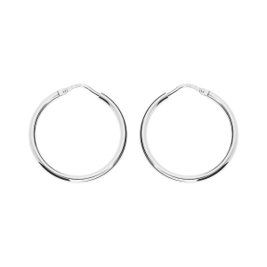 CRÉOLES ARGENT FIL ROND 2MM DIAM 25MM