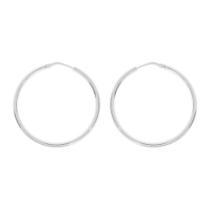 CRÉOLES ARGENT FIL ROND 2MM DIAM 35MM