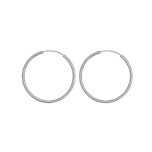 CRÉOLES ARGENT FIL ROND 2MM  DIAM 45MM