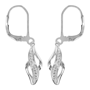 BOUCLES D'OREILLES ARGENT RHODIÉ CROCHET  PENDANTE 1 OXYDE