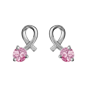 BOUCLES D'OREILLES TIGE ARGENT RHODIÉ OXYDE ROSE SERTI