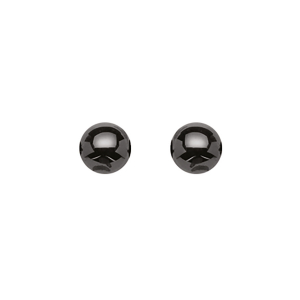 BOUCLES D'OREILLES TIGE ARGENT RHODIÉ AVEC BOULE 6MM CERAMIQUE NOIRE