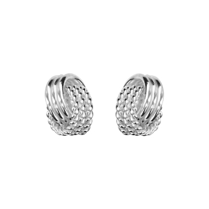 BOUCLES D'OREILLES TIGE ARGENT ANNEAUX ENTREMELES