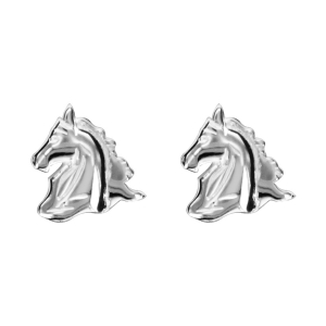 BOUCLES D'OREILLES TIGE ARGENT  TETE DE CHEVAL