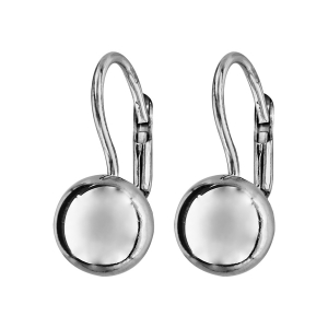 BOUCLES D'OREILLES ARGENT RHODIÉ BOULE 8MM SYSTEME DORMEUSE