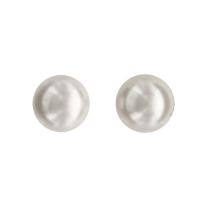 BOUCLES D'OREILLES TIGE ARGENT RHODIÉ PERLE DE CULTURE D'EAU DOUCE BOUTON 7MM BLANC