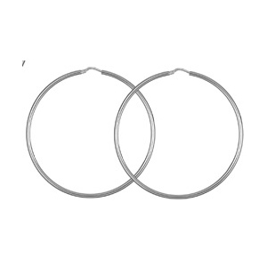 CRÉOLES ARGENT FIL ROND 2MM DIAM 55MM