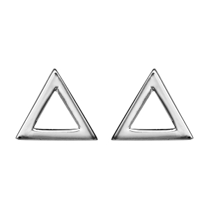 BOUCLES D'OREILLES TIGE ARGENT RHODIÉ TRIANGLE EVIDE