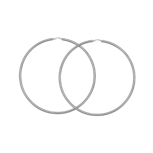 CRÉOLES ARGENT FIL ROND 2MM  DIAM 80MM