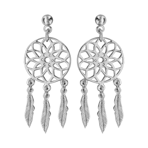 BOUCLES D'OREILLES TIGE ARGENT RHODIÉ ATTRAPE REVE