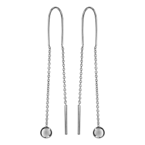BOUCLES D'OREILLES ARGENT RHODIÉ 2 PENDANTS FORCAT ET BOULE
