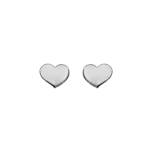 BOUCLES D'OREILLES TIGE ARGENT RHODIÉ COEUR